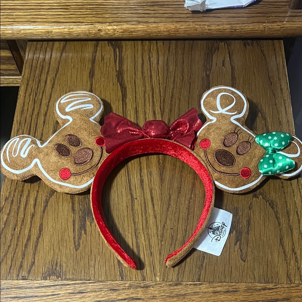 Disney Festive Gingerbread Ears with Red and Green